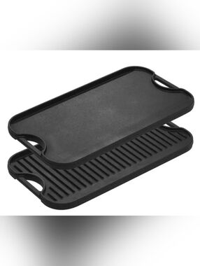 Lodge Cast Iron Reversible Griddle and Grill Pan – Black